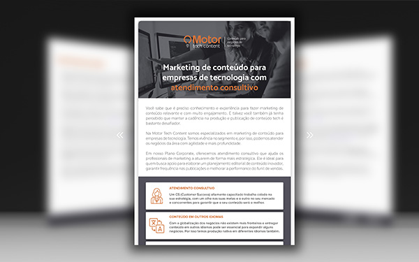 Marketing de conteúdo para empresas de tecnologia com Plano Corporate