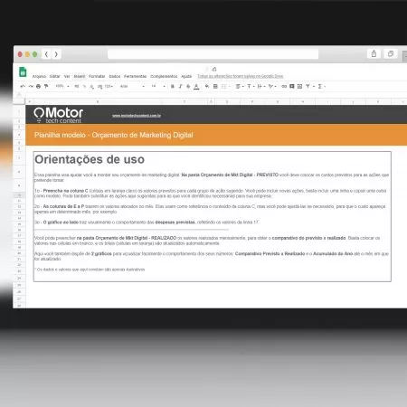 Modelo para orçamento de marketing digital